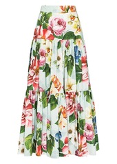 Dolce & Gabbana floral print tiered maxi skirt