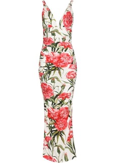 Dolce & Gabbana floral-print V-neck dress
