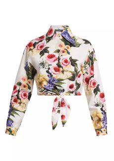 Dolce & Gabbana Floral Tie Crop Shirt