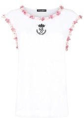 Dolce & Gabbana floral trim logo tank top