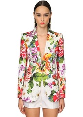 Dolce & Gabbana Flower Printed Cotton Drill Jacket