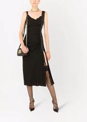 Dolce & Gabbana lace-up sleeveless midi dress