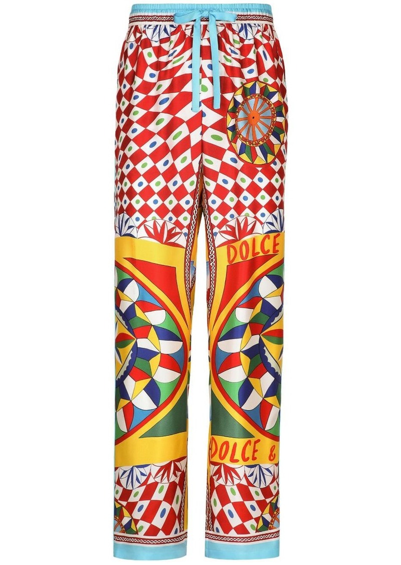 Dolce & Gabbana geometric-pattern straight-leg trousers