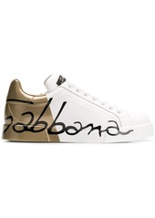 Dolce & Gabbana gold logo printed sneakers