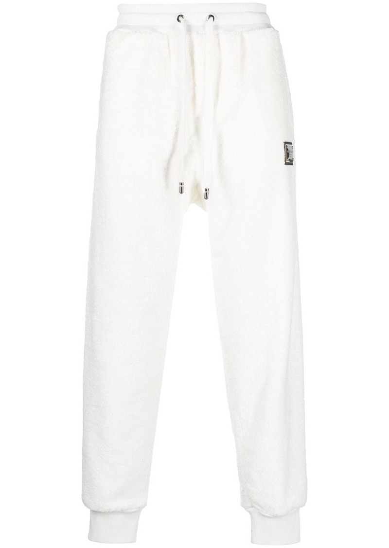 Dolce & Gabbana gold-tone logo cotton track pants