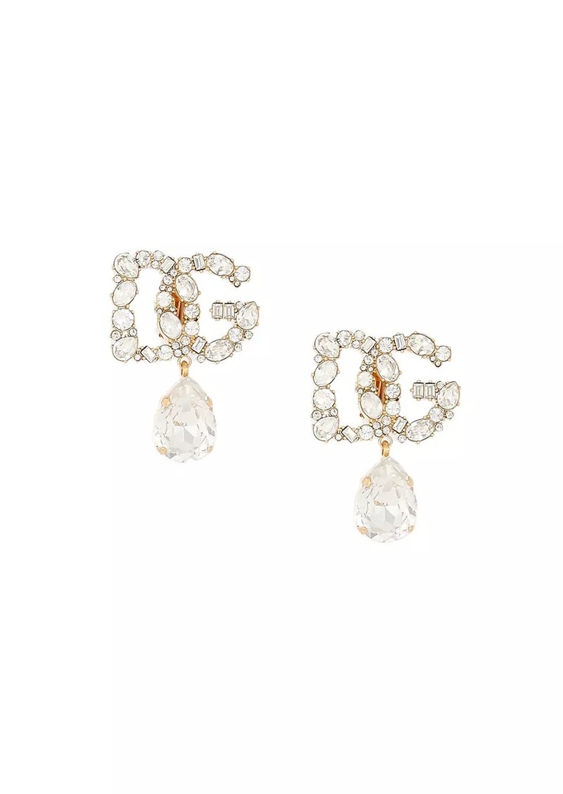 Dolce & Gabbana Goldtone & Crystal Monogram Earrings