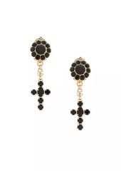 Dolce & Gabbana Goldtone & Glass Crystal Cross Drop Earrings