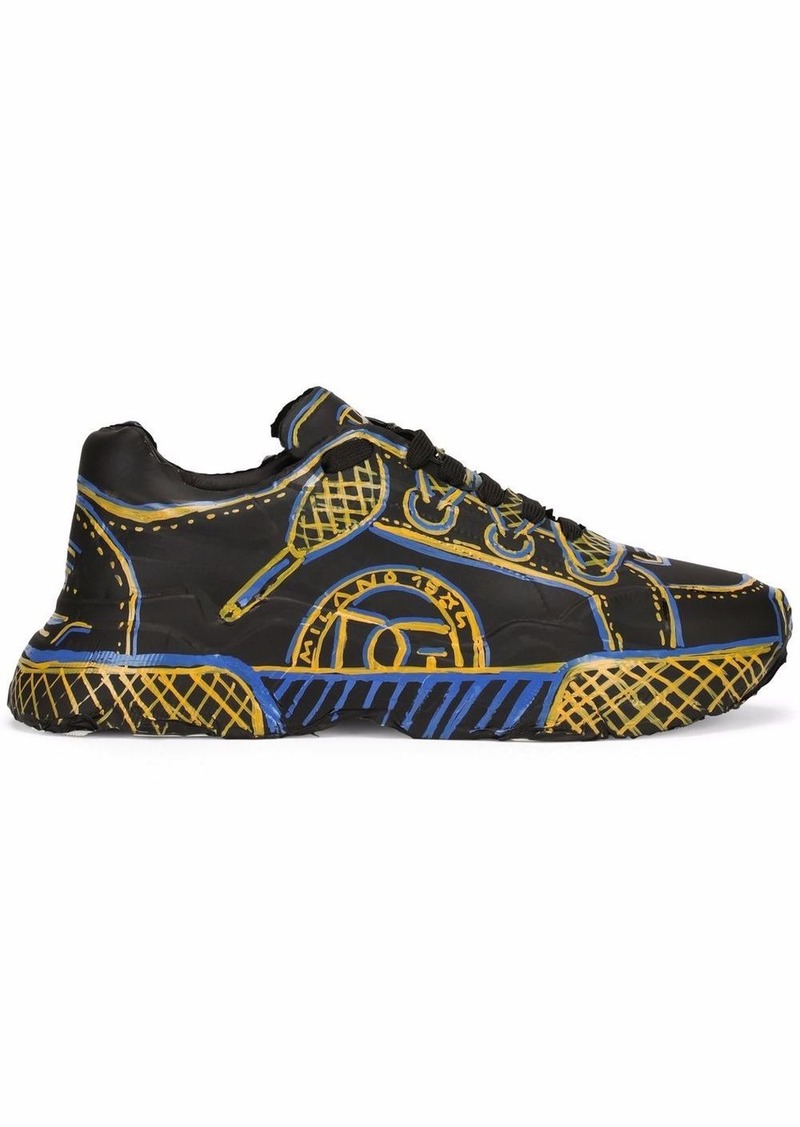 Dolce & Gabbana graffiti lace-up sneakers