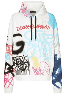 Dolce & Gabbana graffiti-print cotton-blend hoodie