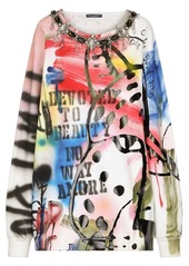 Dolce & Gabbana graffiti-print jumper dress