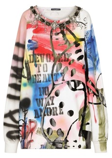 Dolce & Gabbana graffiti-print jumper dress