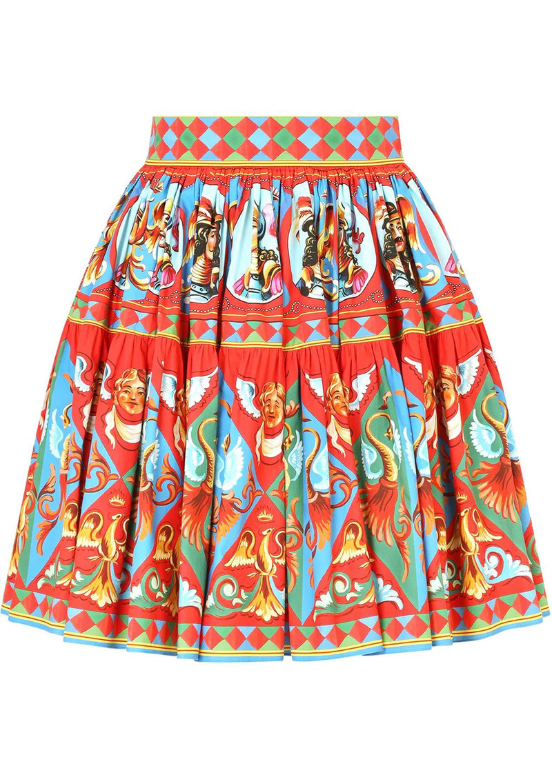 Dolce & Gabbana Carretto-print pleated miniskirt