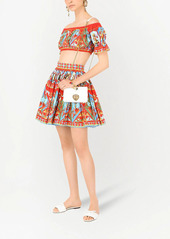 Dolce & Gabbana Carretto-print pleated miniskirt