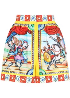 Dolce & Gabbana Carretto-print poplin shorts