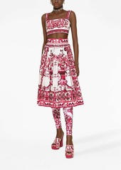 Dolce & Gabbana Majolica-print poplin skirt