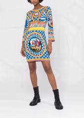 Dolce & Gabbana graphic-print long-sleeve dress