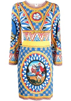 Dolce & Gabbana graphic-print long-sleeve dress