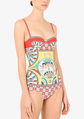 Dolce & Gabbana Carretto-print balconette swimsuit