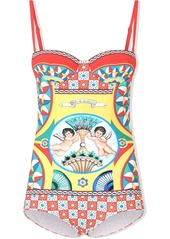 Dolce & Gabbana Carretto-print balconette swimsuit