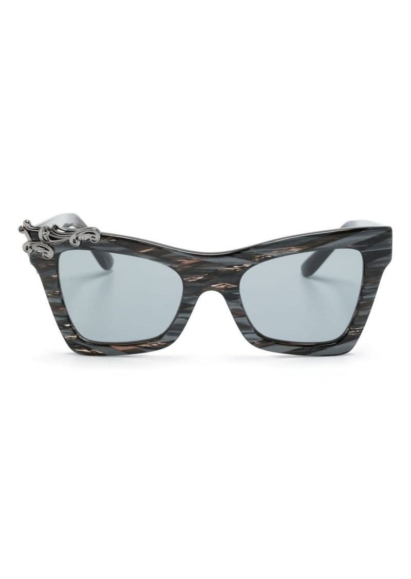 Dolce & Gabbana graphic-print rectangle-frame sunglasses
