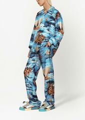 Dolce & Gabbana graphic-print silk trousers