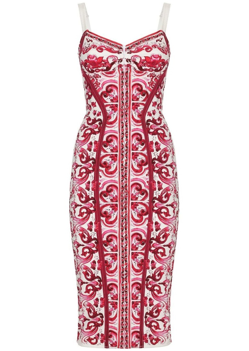 Dolce & Gabbana Majolica-print corset dress