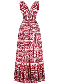 Dolce & Gabbana Majolica-print poplin long dress