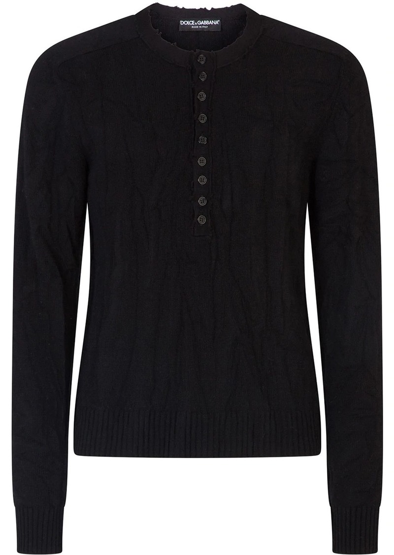 Dolce & Gabbana half-button cable-knit jumper