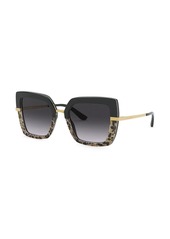Dolce & Gabbana Half Print oversized square-frame sunglasses
