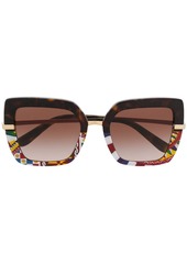 Dolce & Gabbana half rim mosaic oversized sunglasses