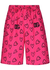 Dolce & Gabbana heart-motif logo-print shorts