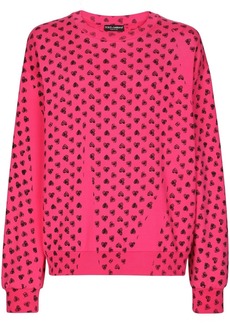 Dolce & Gabbana heart-print long-sleeve sweatshirt