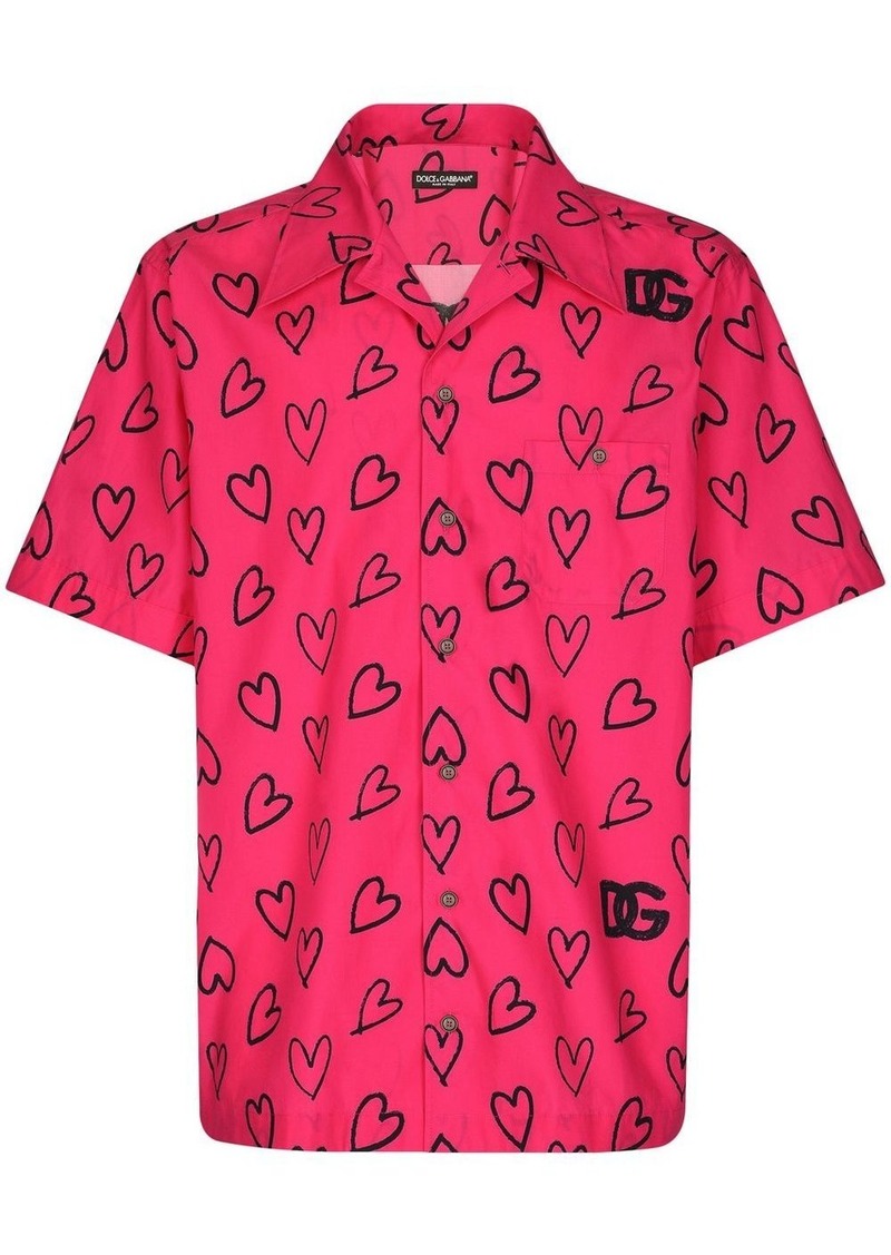 Dolce & Gabbana heart-print short-sleeve shirt