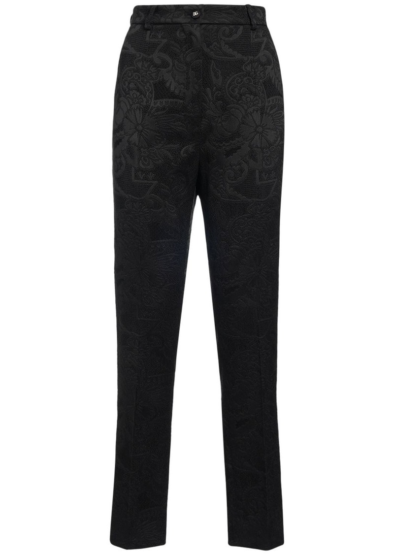 Dolce & Gabbana High Rise Jacquard Straight Pants