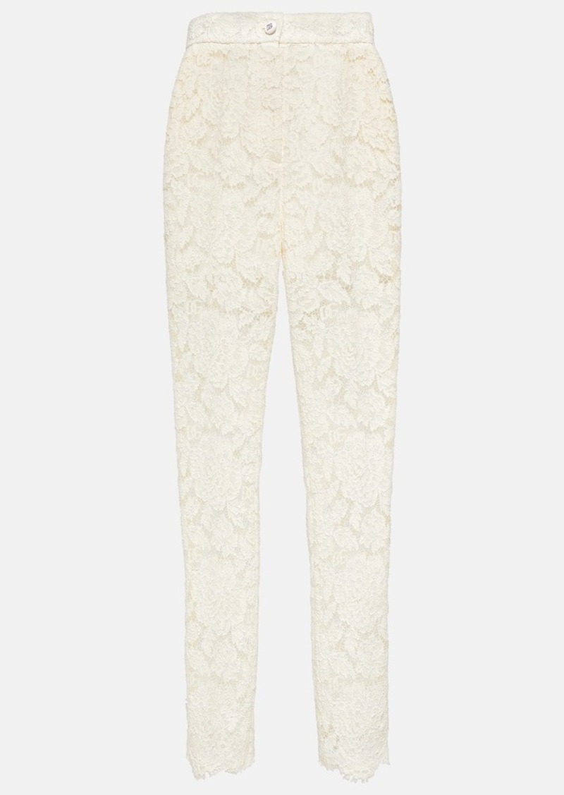 Dolce & Gabbana High-rise lace pants