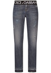 Dolce & Gabbana logo-waistband slim-cut jeans
