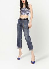 Dolce & Gabbana logo-waistband slim-cut jeans