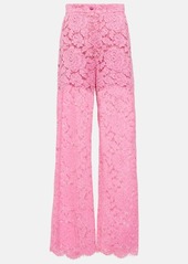 Dolce & Gabbana High-rise wide-leg lace pants