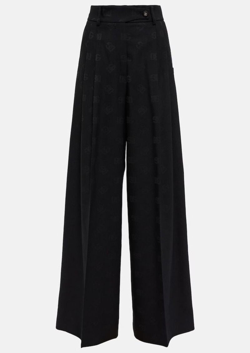 Dolce & Gabbana High-rise wool-blend wide pants