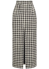 Dolce & Gabbana High Waist Houndstooth Midi Skirt