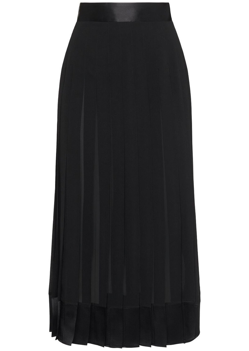 Dolce & Gabbana High Waist Pleated Georgette Midi Skirt