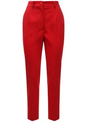Dolce & Gabbana High Waist Stretch Wool Blend Crop Pants