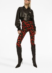 Dolce & Gabbana high-waisted cherry-print leggings