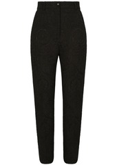 Dolce & Gabbana high-waisted jacquard trousers