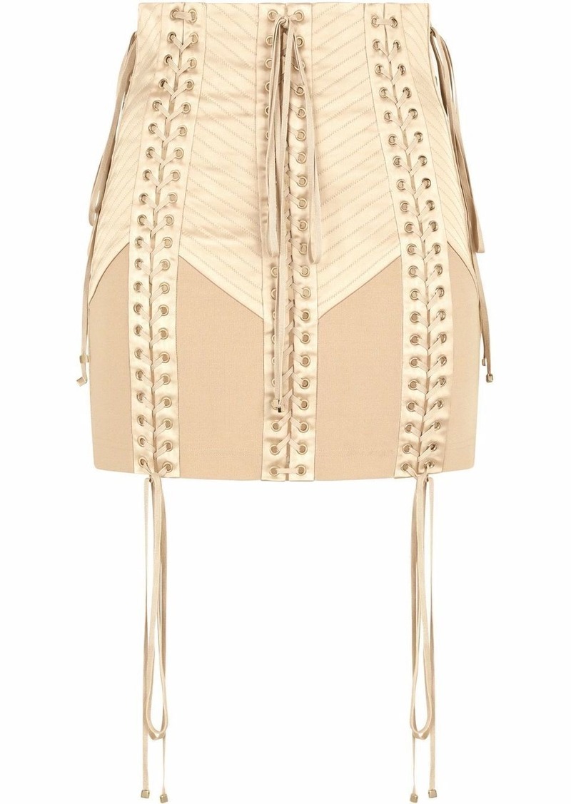 Dolce & Gabbana lace-up jersey miniskirt