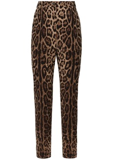Dolce & Gabbana high-waisted leopard-print trousers