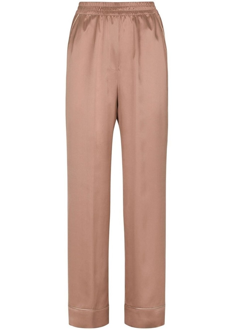 Dolce & Gabbana contrast-trim satin pajama bottoms