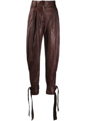 Dolce & Gabbana tie-up leather trousers