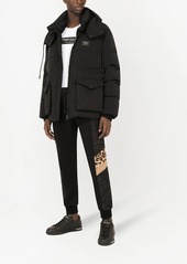 Dolce & Gabbana logo-tag hooded puffer jacket