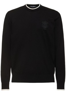 Dolce & Gabbana Jacquard Logo Cotton Crewneck Sweater